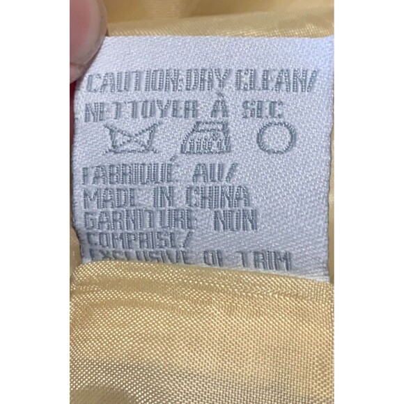 Suzy Shier Suit Jacket Blazer Womens 7 Cream Chambray Stretch Long Sleeve Career - Picture 9 of 16